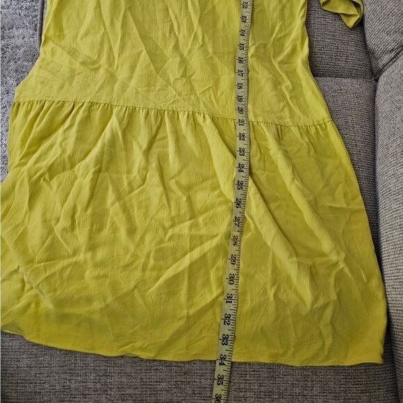 Eileen Fisher  Yellow Yarow Tencel Viscose Crepe Drop Waist Dress XS - Picture 9 of 11